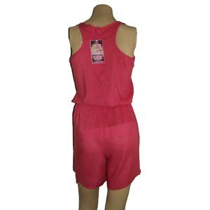 Riva USA Size Medium Coral Pink Sleeveless Shorts Romper m